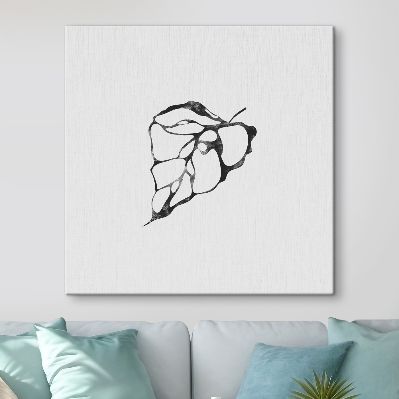 A black and white image of a leaf A black and white image of a leaf