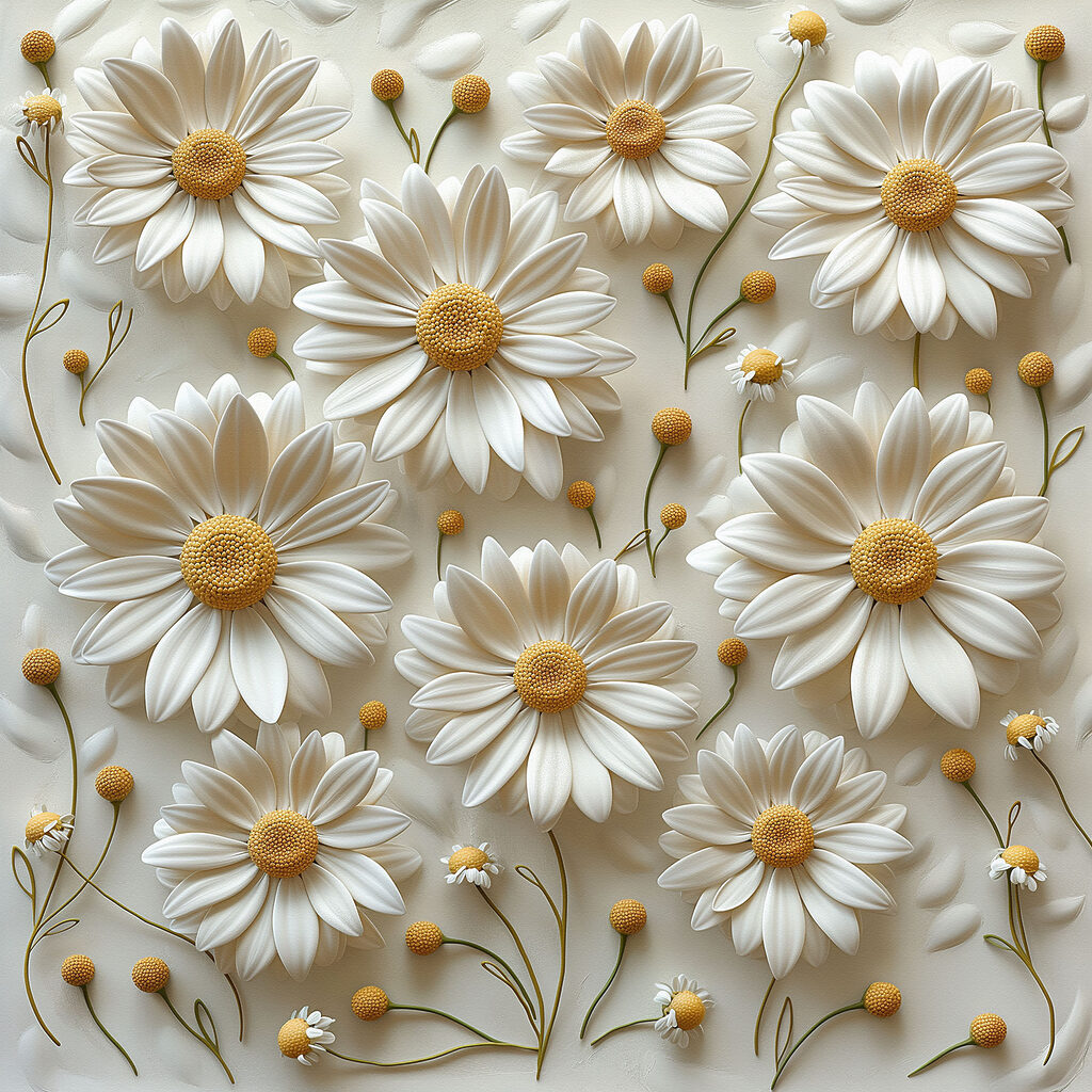 A white and yellow flowers