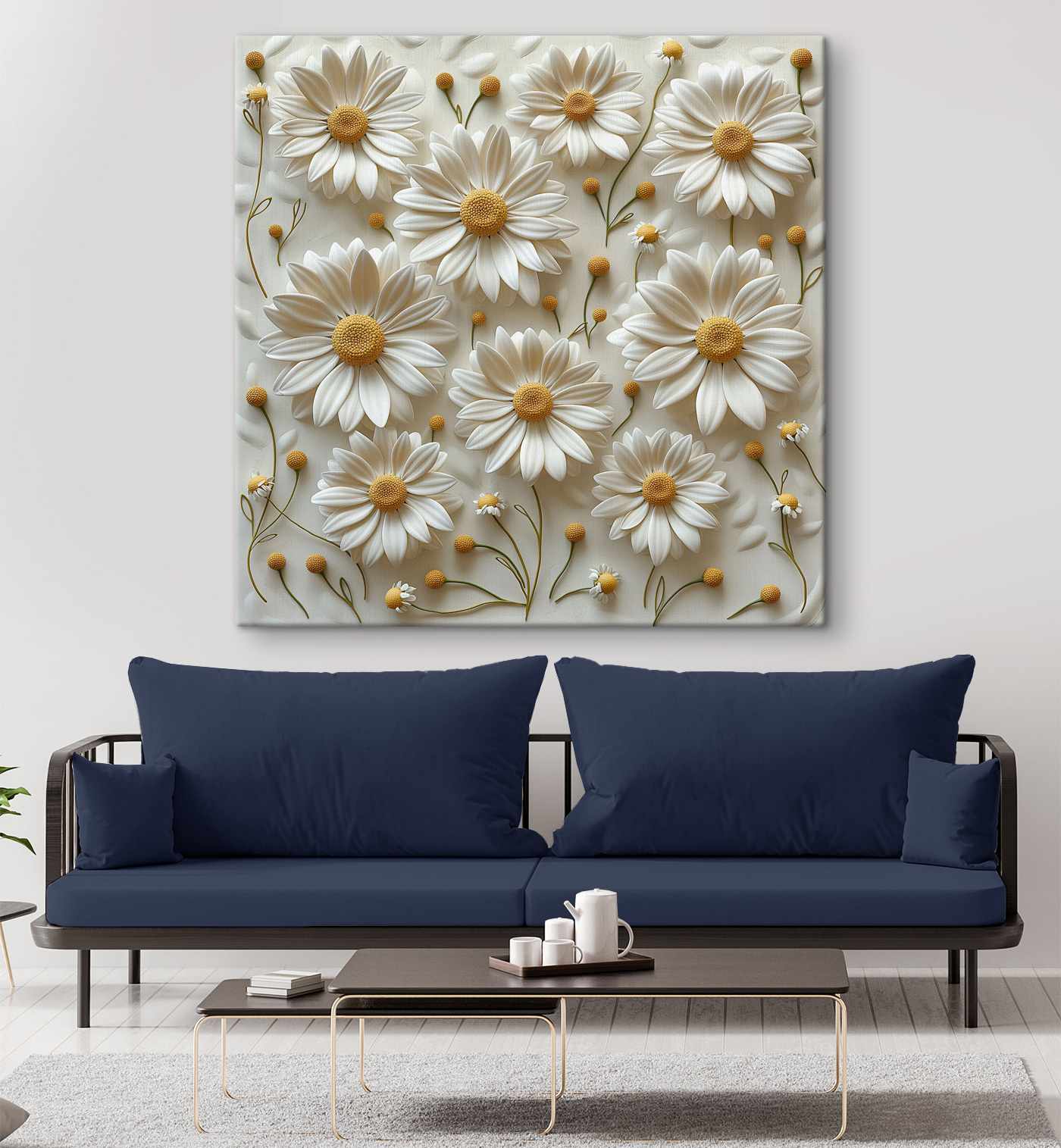A white and yellow flowers