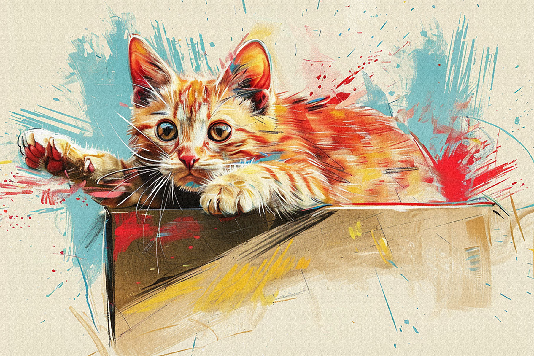 A cat lying on a box A cat lying on a box