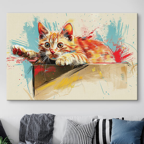 Quadri Un gatto sdraiato su una scatola (COD: s38252) Quadri Quadri Un gatto sdraiato su una scatola (COD: s38252)