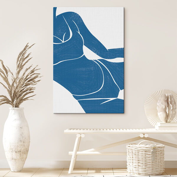 Quadri Un disegno in blu e bianco raffigurante il corpo di una donna (COD: s38382) Quadri Quadri Un disegno in blu e bianco raffigurante il corpo di una donna (COD: s38382)