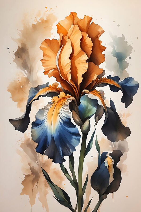 A painting of a flower