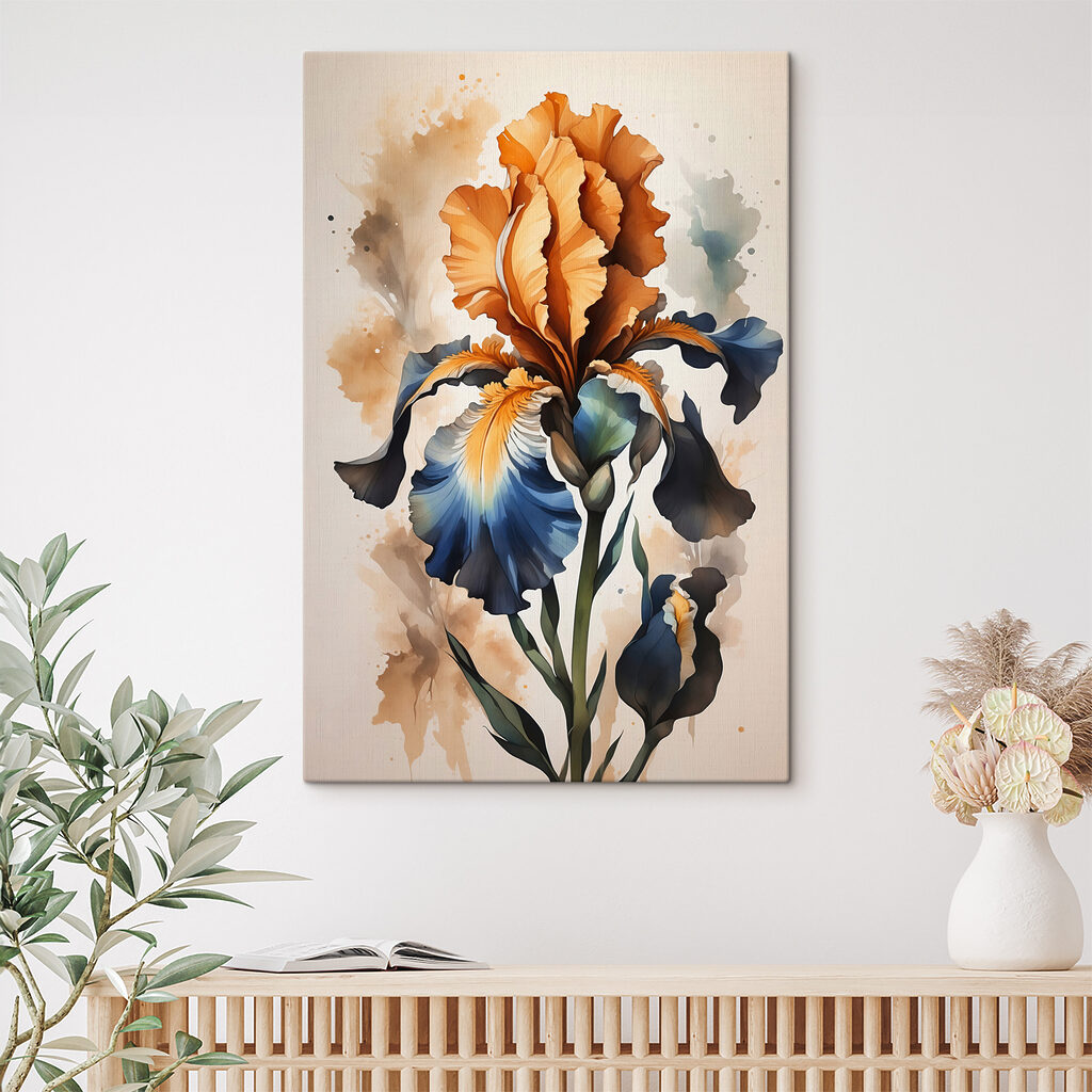 A painting of a flower