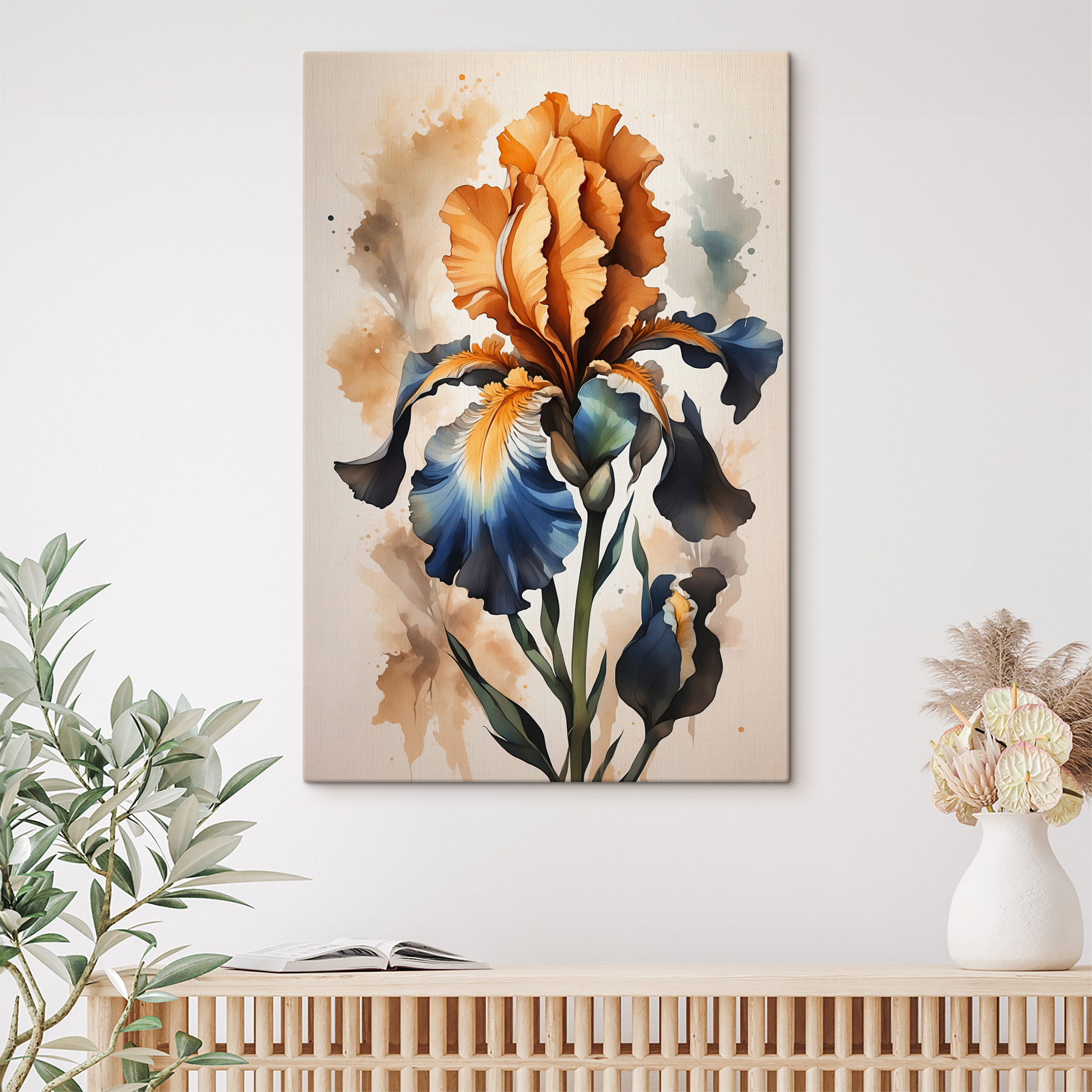 A painting of a flower