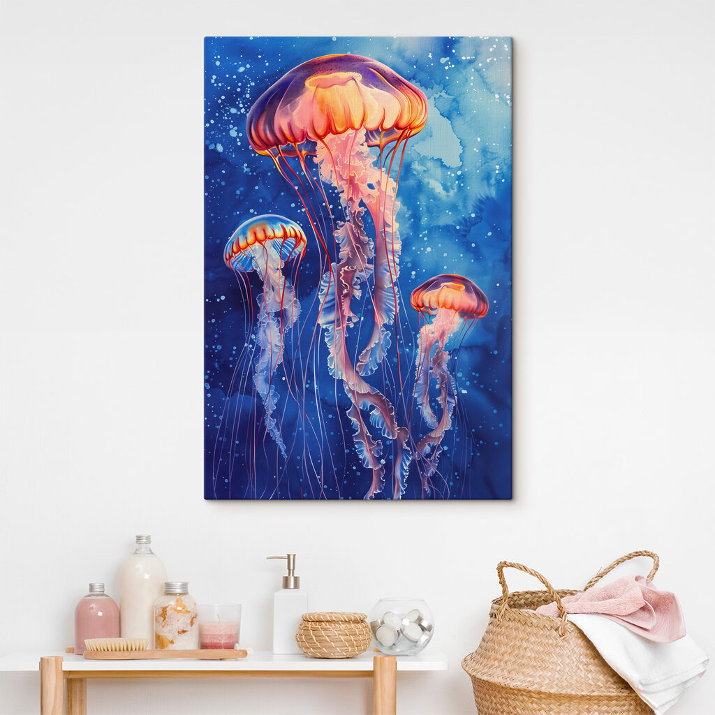 A group of jellyfish in water