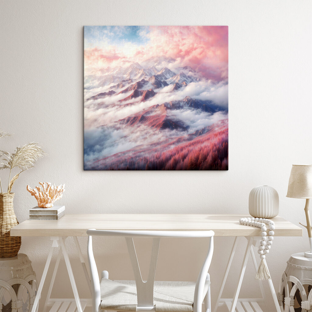 A mountain range with clouds and trees A mountain range with clouds and trees