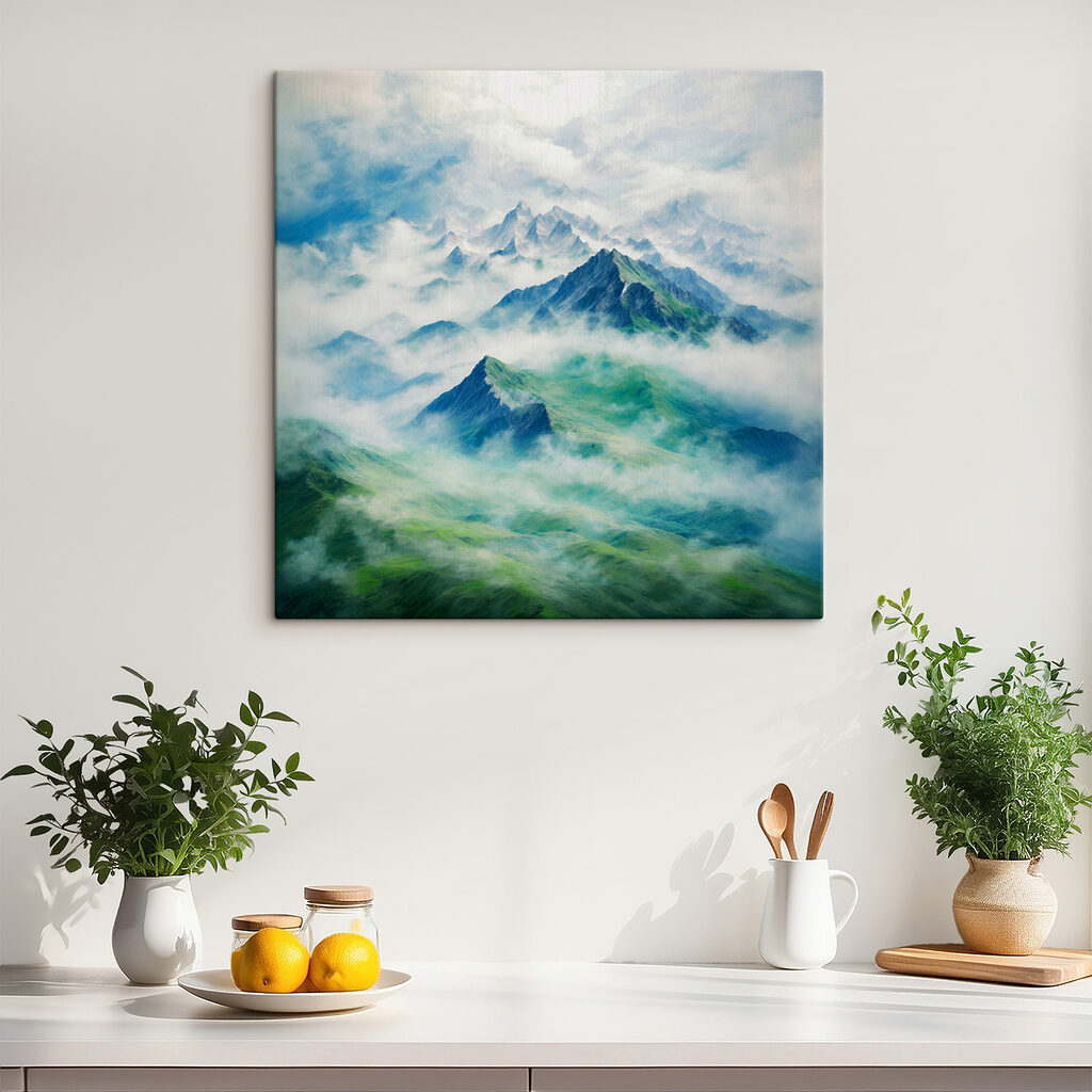A mountain range with clouds A mountain range with clouds