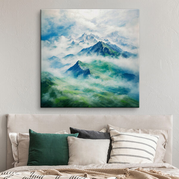 A mountain range with clouds A mountain range with clouds