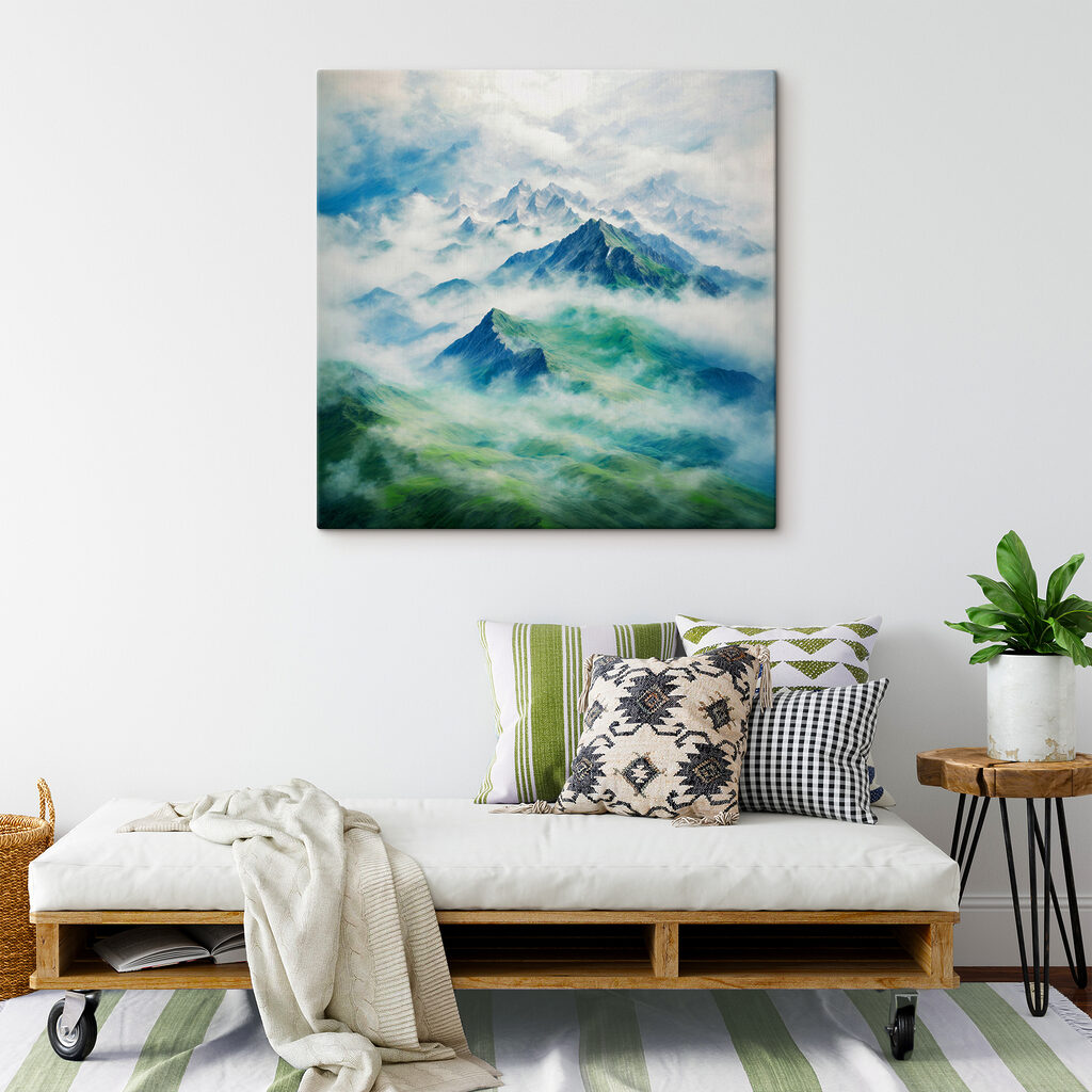 A mountain range with clouds A mountain range with clouds