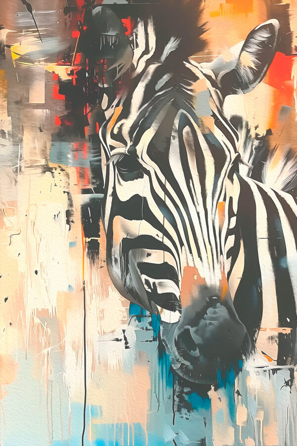 A painting of a zebra