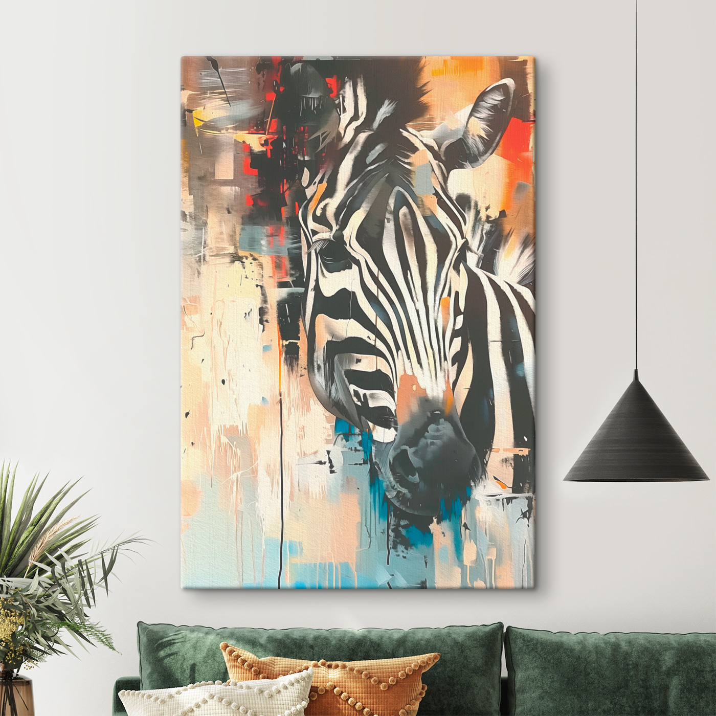A painting of a zebra
