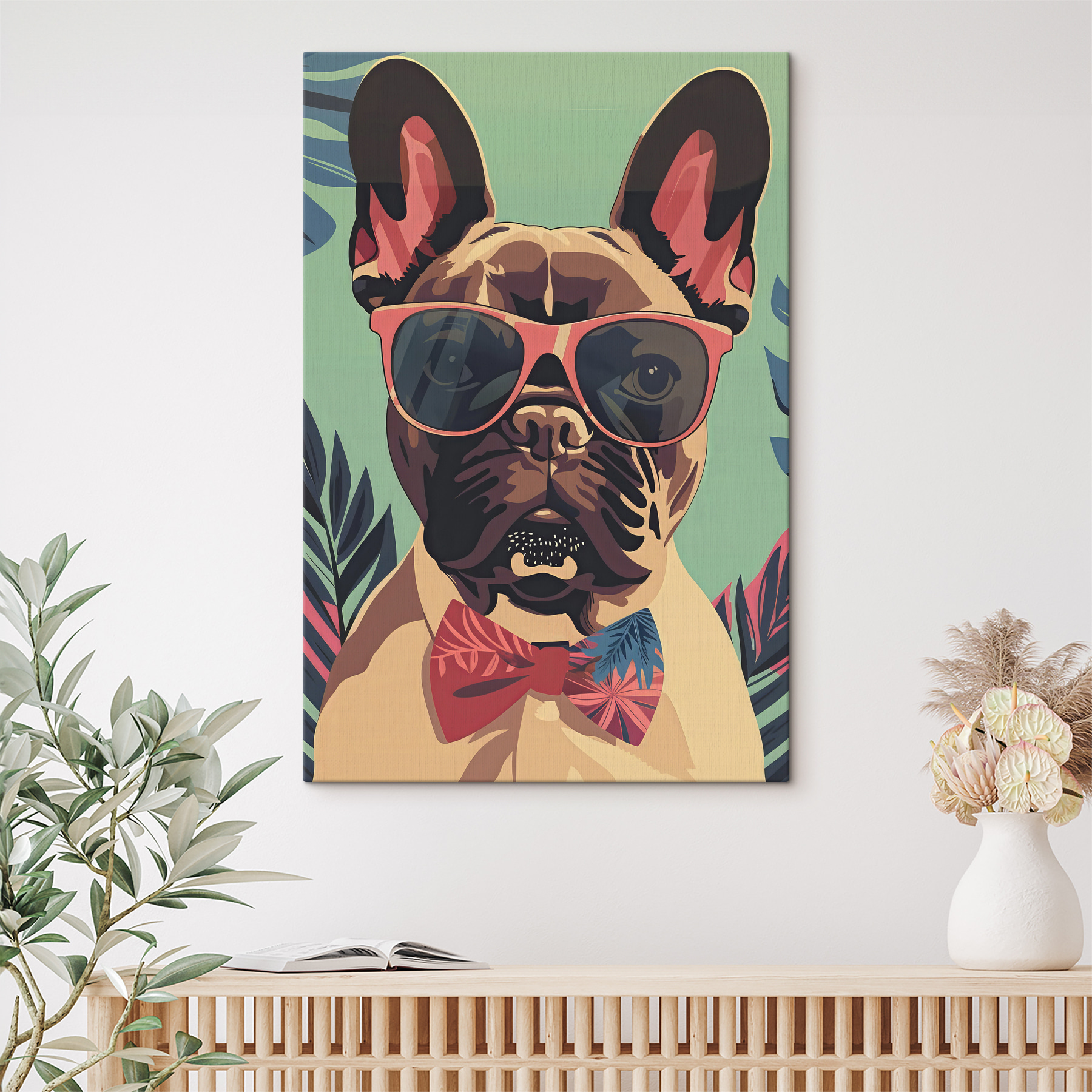 A dog wearing sunglasses and bow tie A dog wearing sunglasses and bow tie