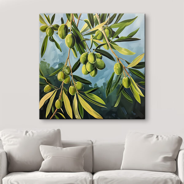 A green fruit on a tree A green fruit on a tree