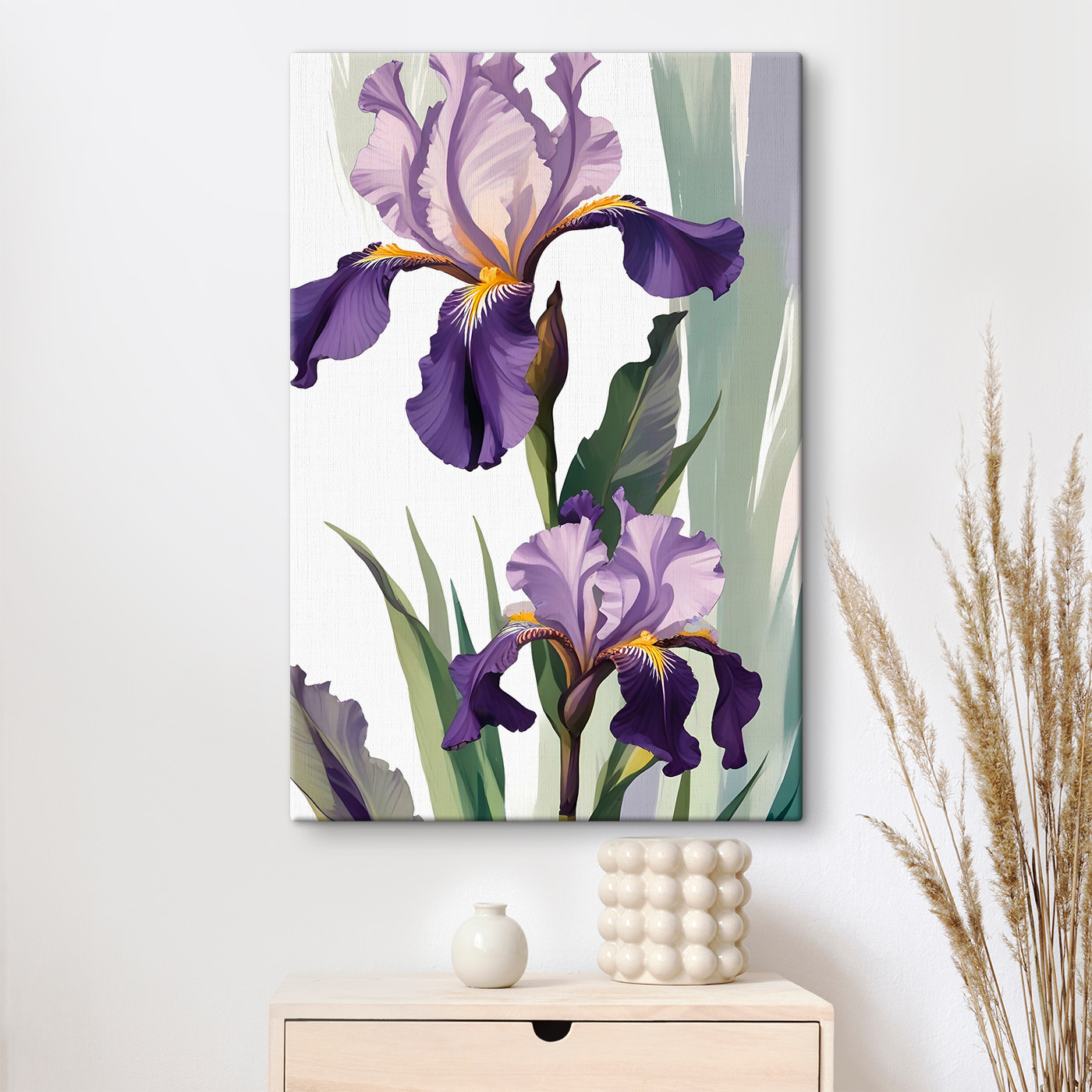 A purple and yellow irises