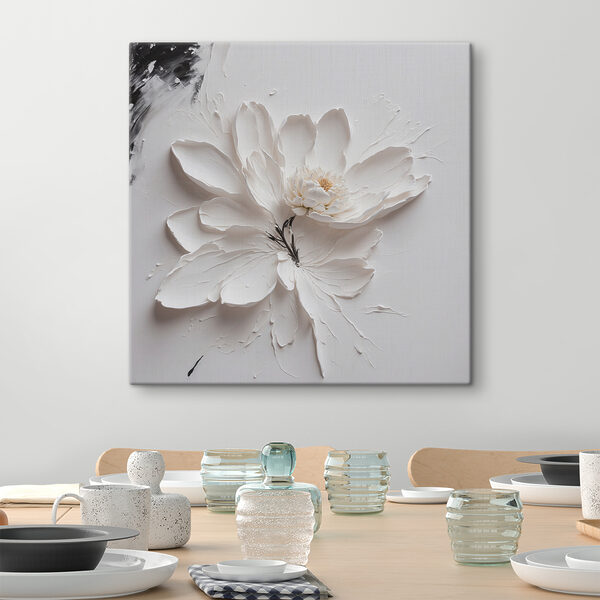 Quadri Un fiore bianco dipinto di nero (COD: s38303) Quadri Quadri Un fiore bianco dipinto di nero (COD: s38303)