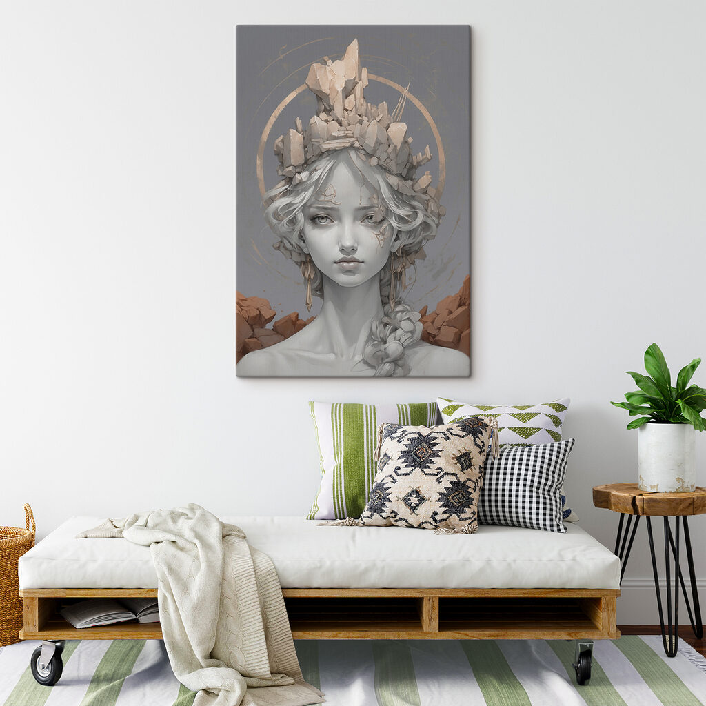 A woman with a crown of rocks A woman with a crown of rocks