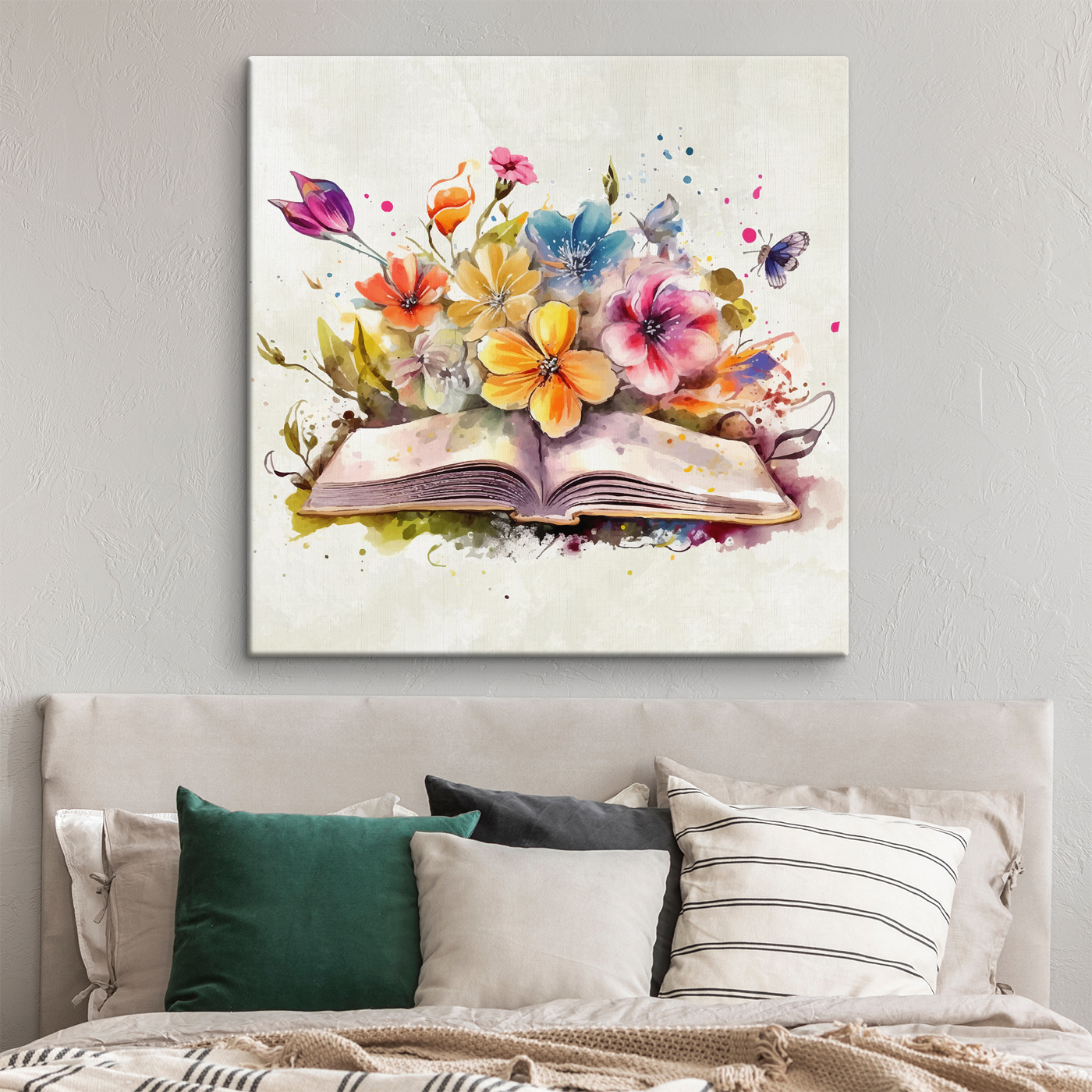 A book with flowers and butterflies