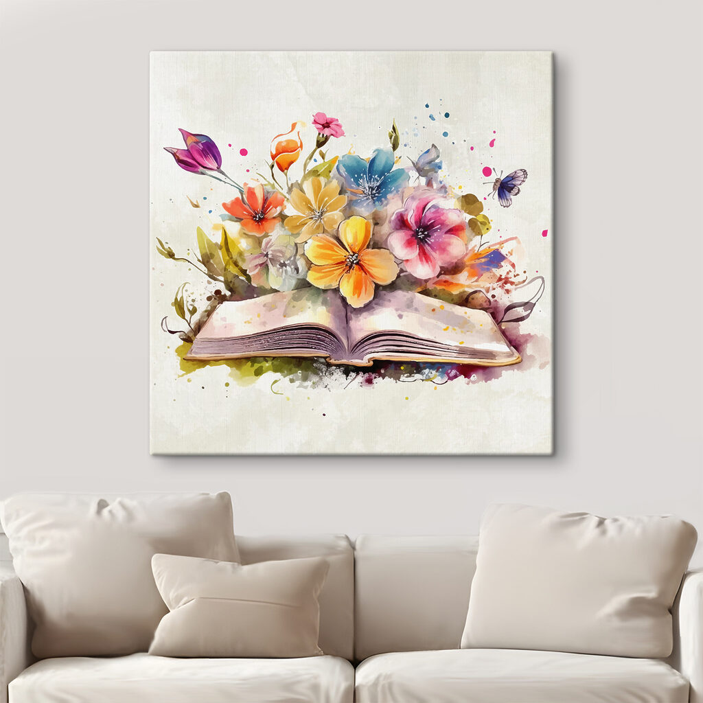 A book with flowers and butterflies
