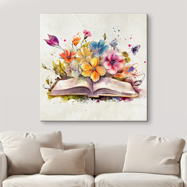 A book with flowers and butterflies
