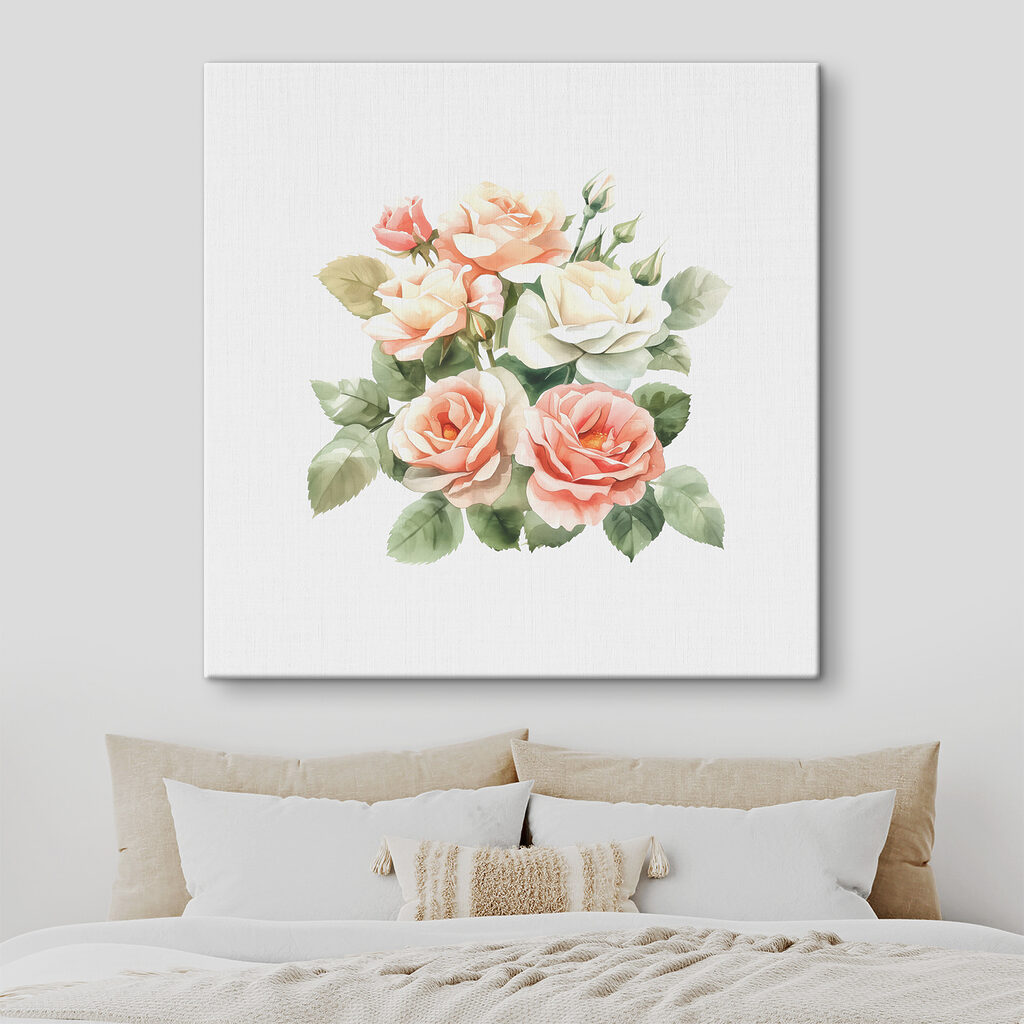 A bouquet of flowers with leaves