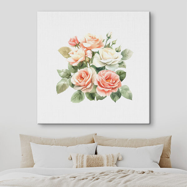 A bouquet of flowers with leaves