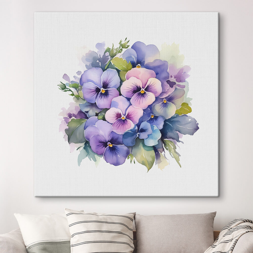 A bouquet of purple and blue flowers