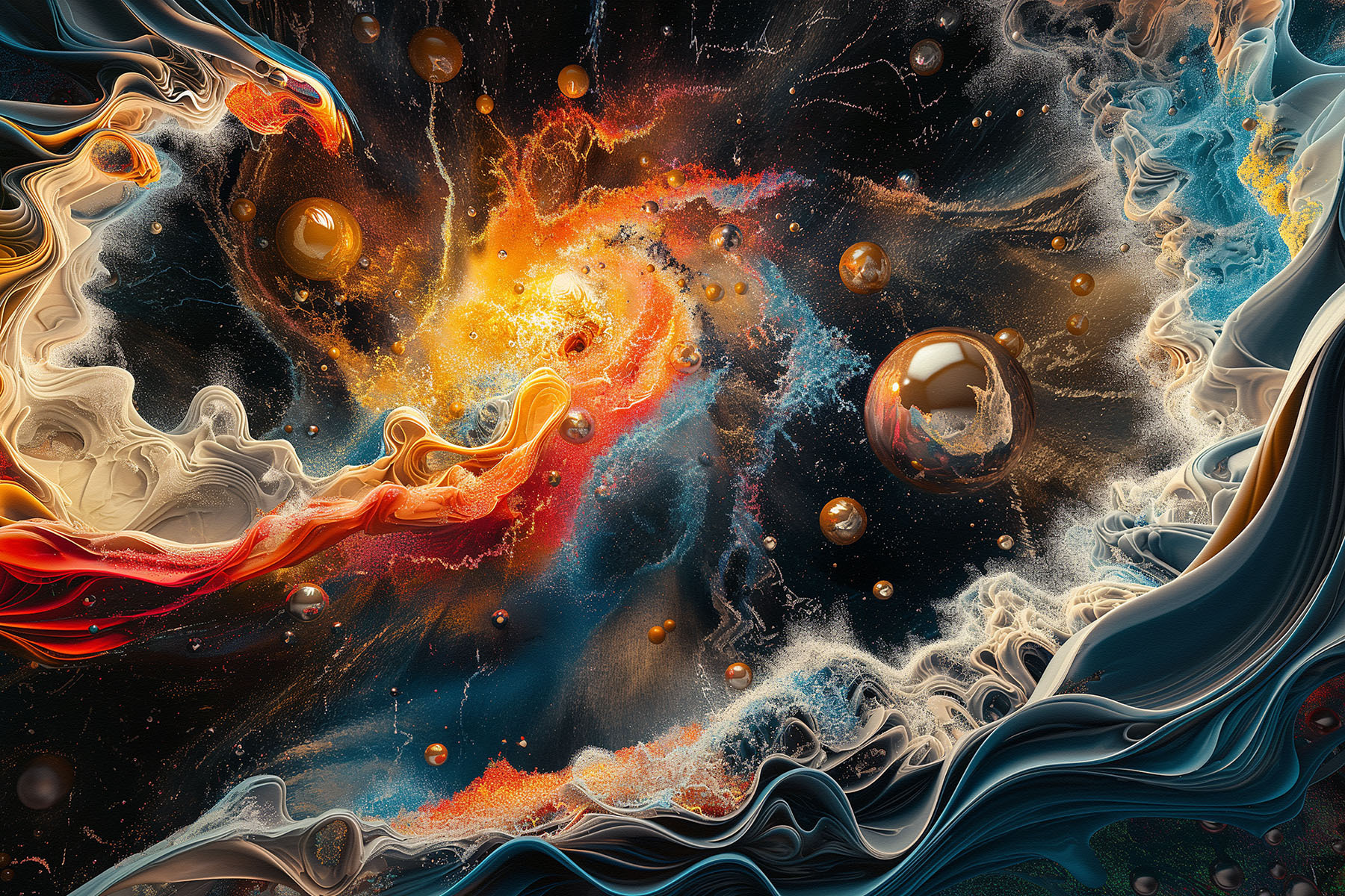 A colorful art of a planet