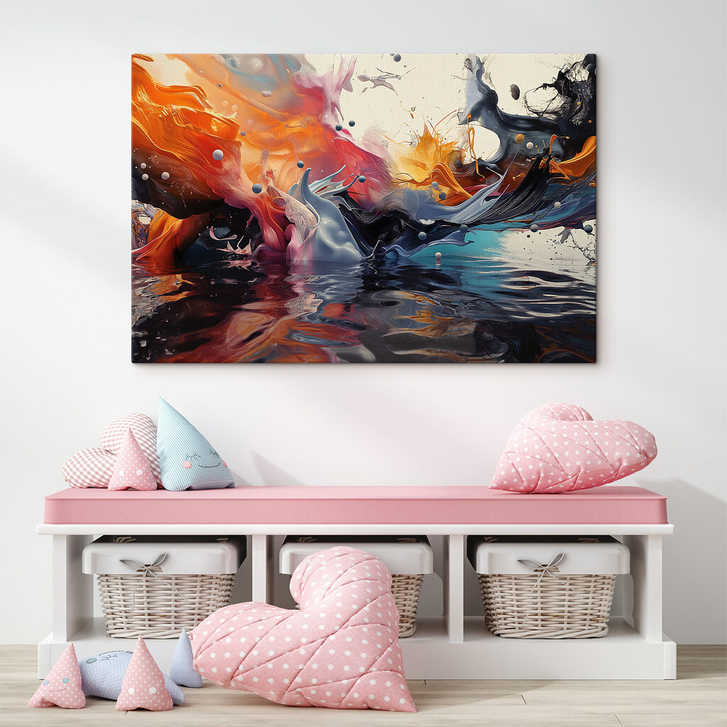 A colorful paint splashing out of water