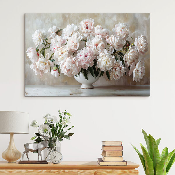A vase of white flowers
