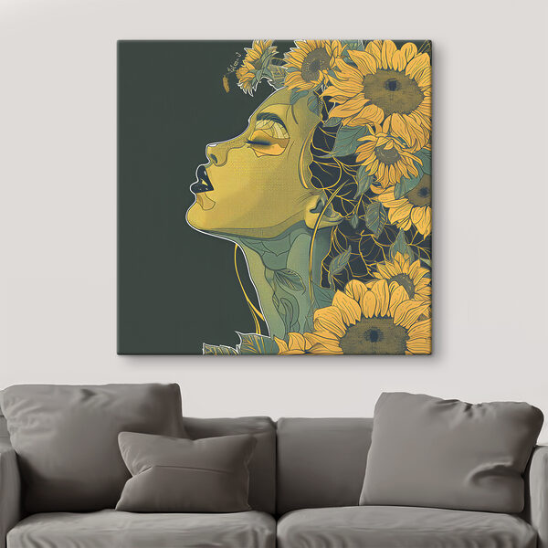Quadri Una donna con gli occhi chiusi e dei fiori tra i capelli (COD: s38376) Quadri Quadri Una donna con gli occhi chiusi e dei fiori tra i capelli (COD: s38376)