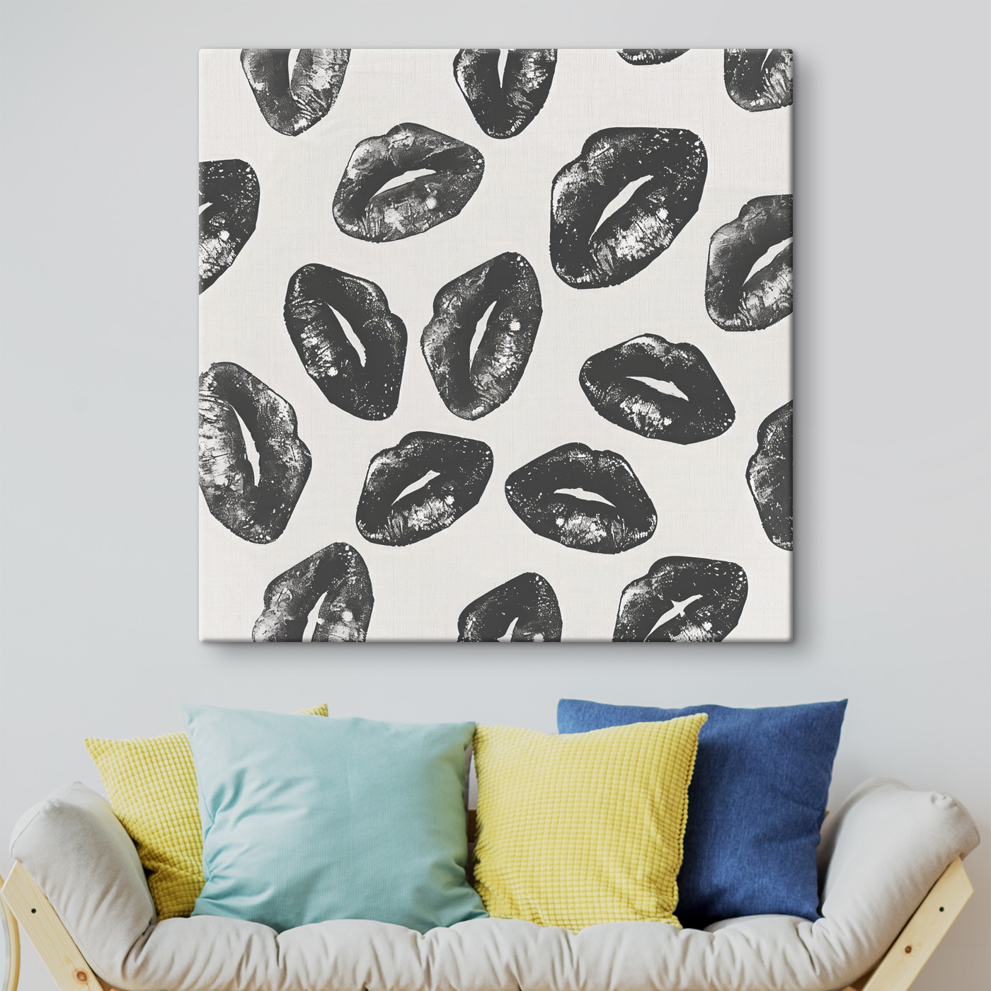 A group of lips prints