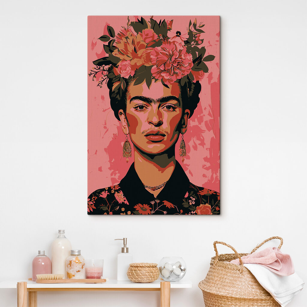 A woman with flowers on her head