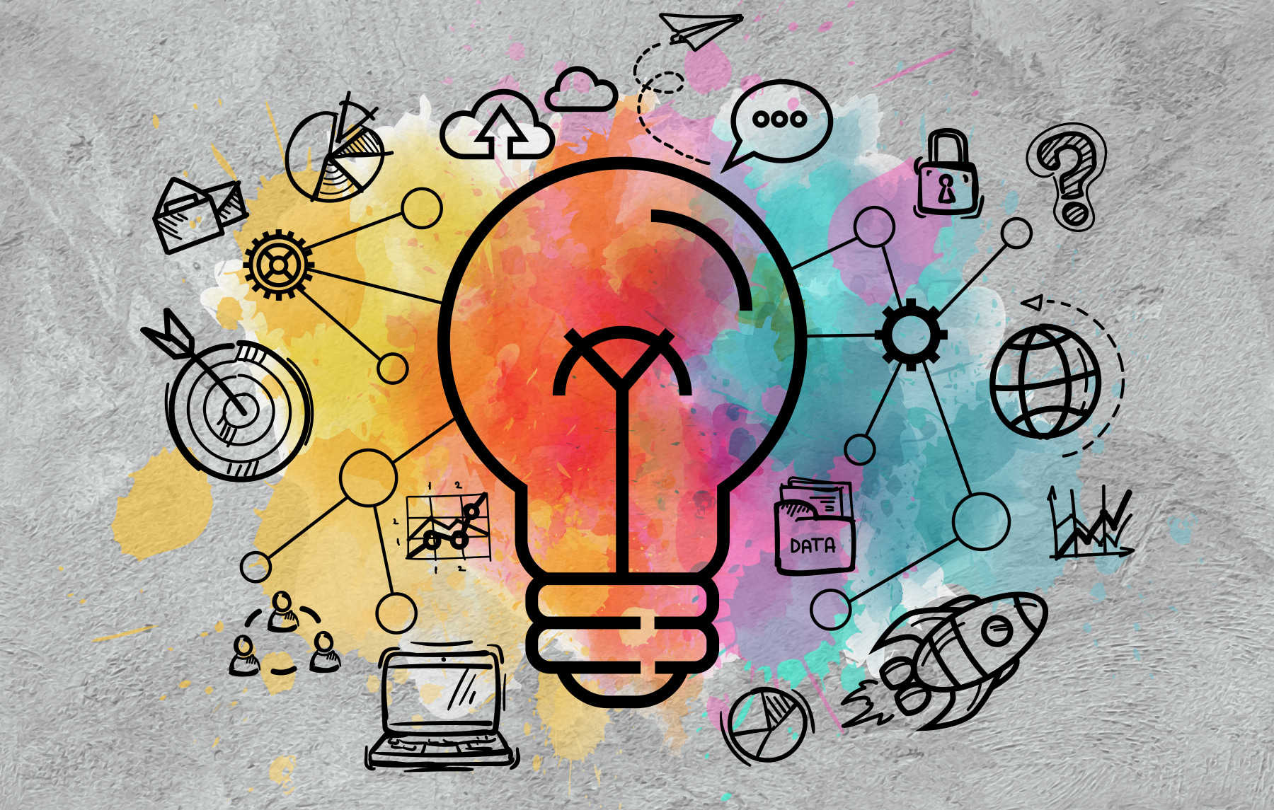 Una lampadina con uno sfondo colorato w00614p - Una lampadina con uno sfondo colorato - tegory