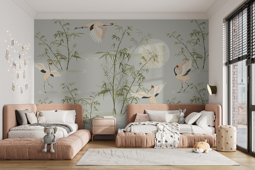 Una carta da parati con uccelli e bambù w00520pir16mr 1024x683 - Una carta da parati con uccelli e bambù - tegory