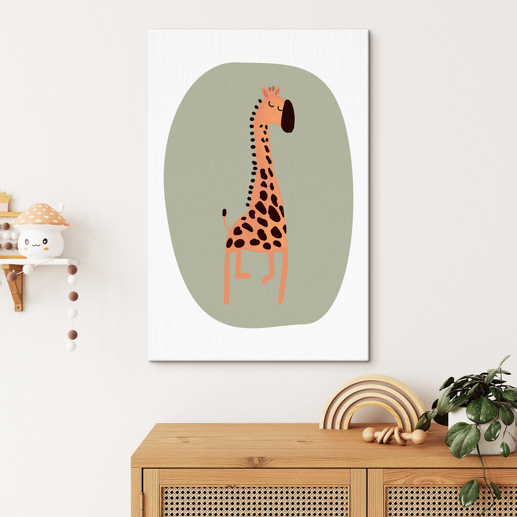 A giraffe with a black nose