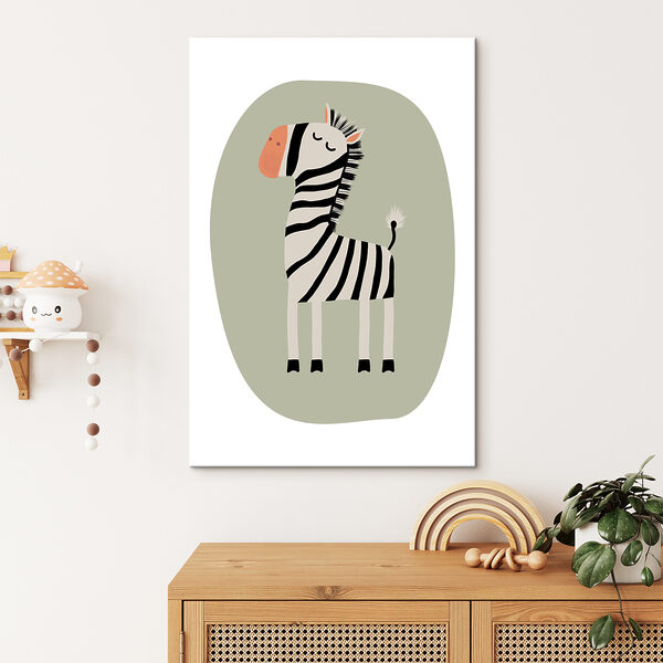 A cartoon of a zebra