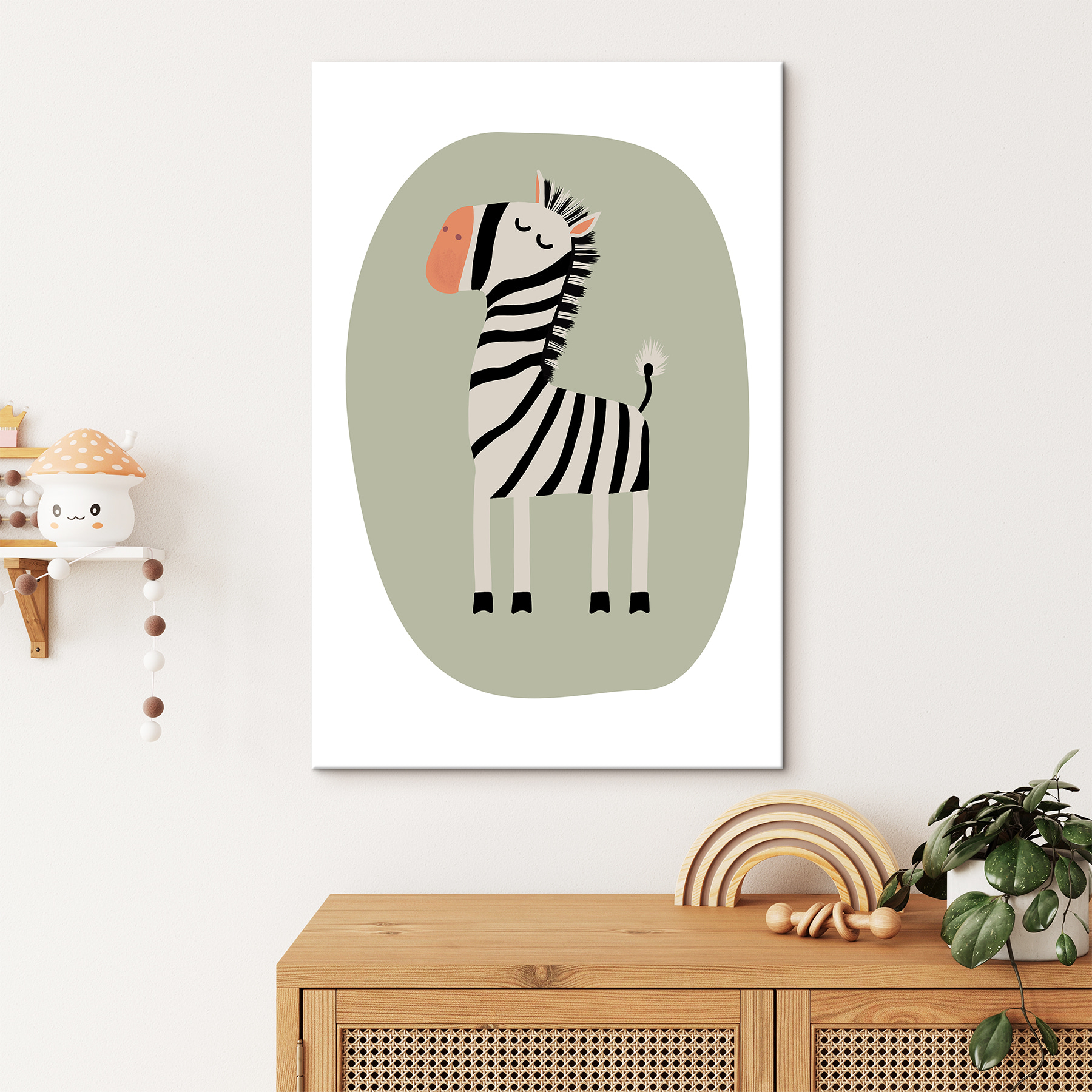 A cartoon of a zebra
