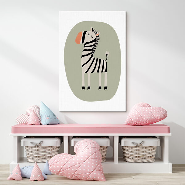 A cartoon of a zebra