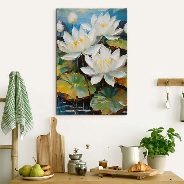 Quadri Un primo piano di un dipinto raffigurante fiori bianchi (COD: s38604) Quadri Quadri Un primo piano di un dipinto raffigurante fiori bianchi (COD: s38604)