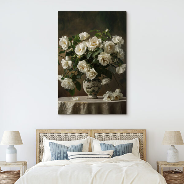 Quadri Quadri Un vaso con fiori bianchi (COD: s38556)