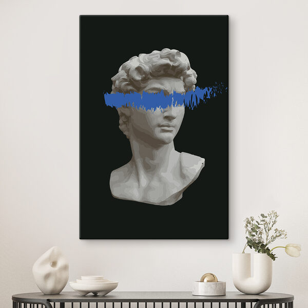 Quadri Una statua di un uomo con una linea blu (COD: s38560v2) Quadri Quadri Una statua di un uomo con una linea blu (COD: s38560v2)
