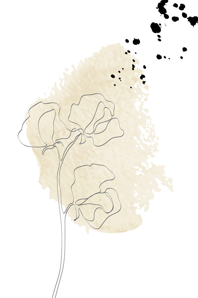 A drawing of a flower