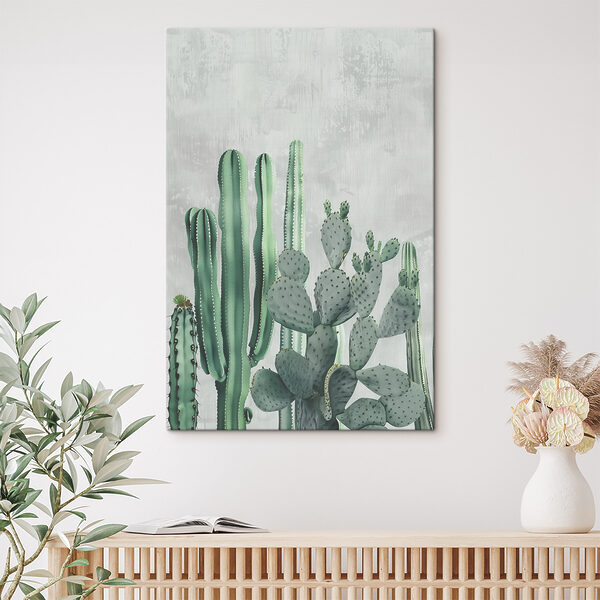 A group of cactuses in a row