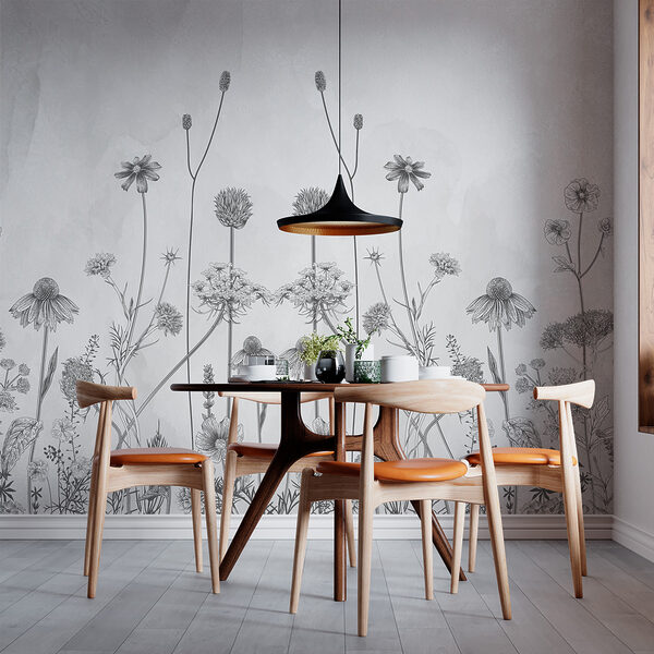 Un disegno di fiori e piante Un disegno di fiori e piante