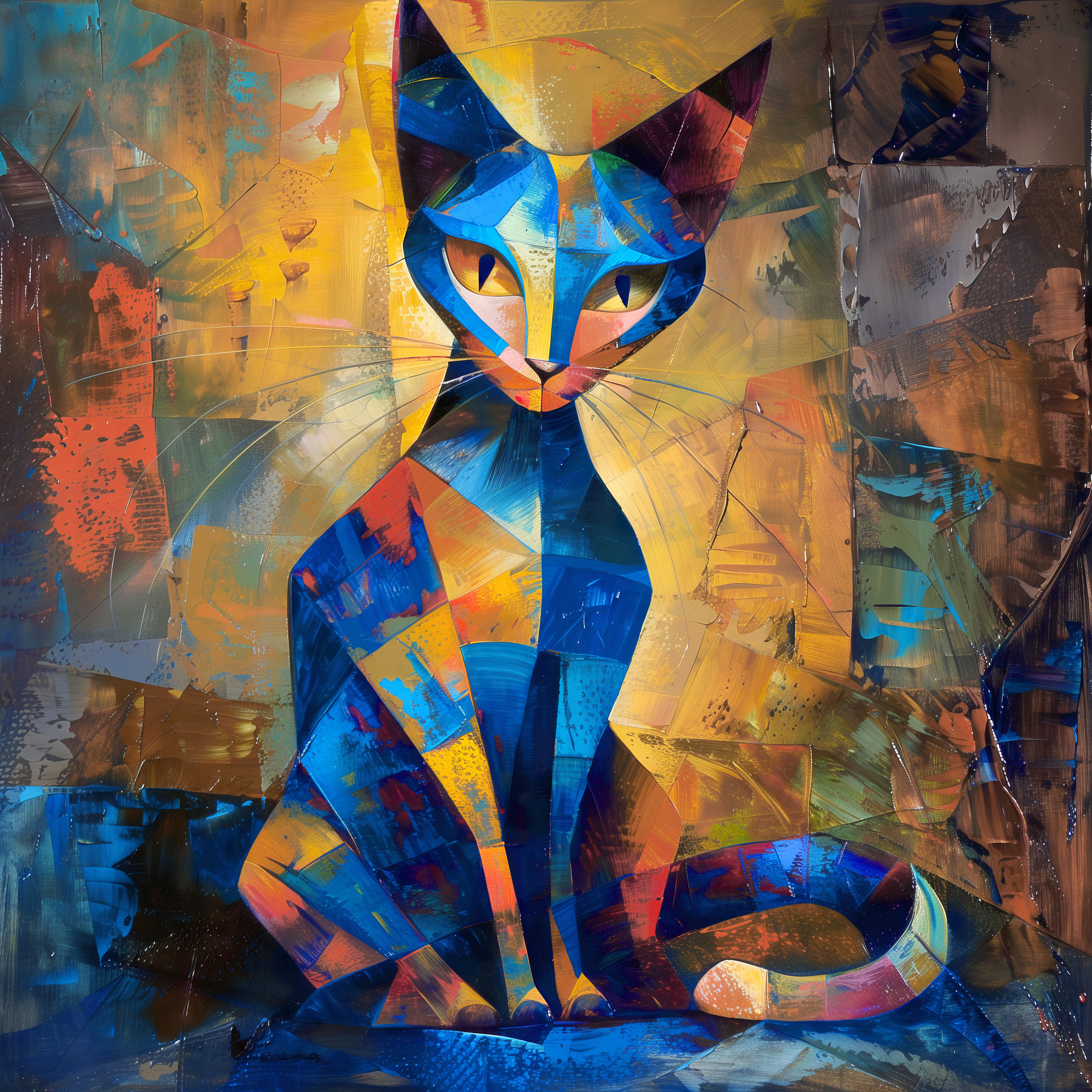 A cat sitting on a surface