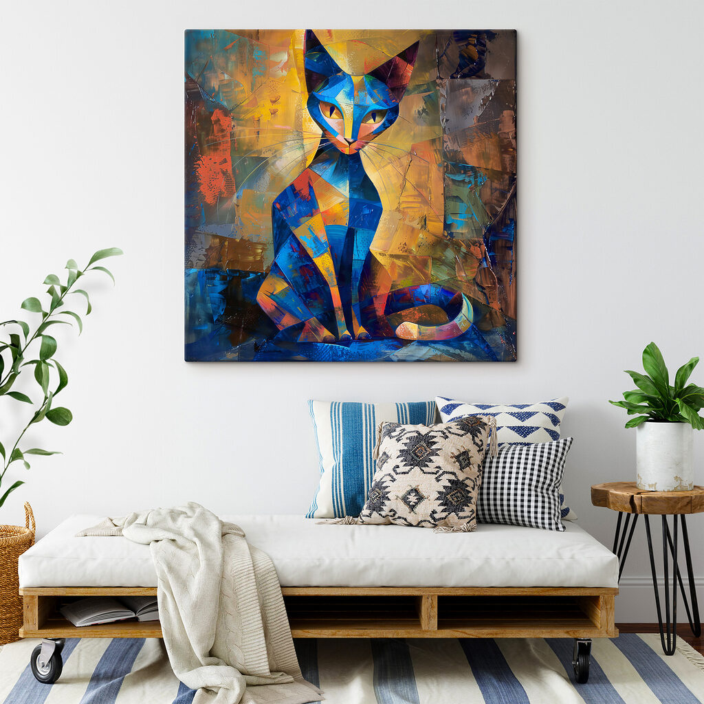 A cat sitting on a surface