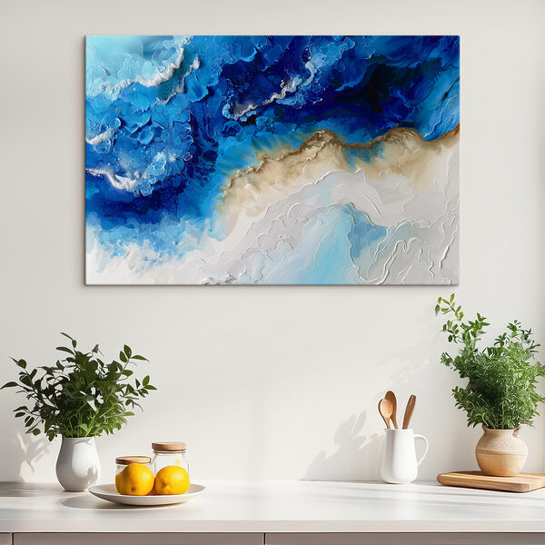 A blue and white painting