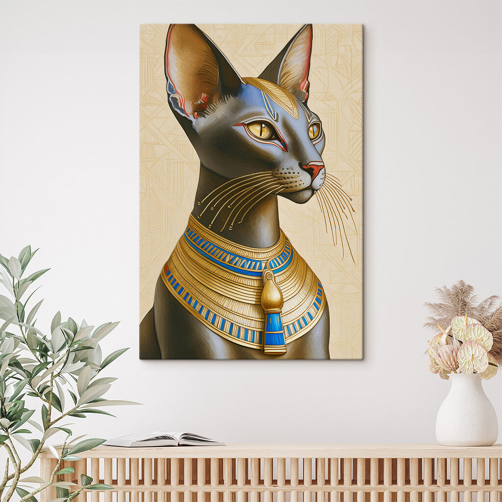 Majestic cat adorned with regal necklace Majestic cat adorned with regal necklace