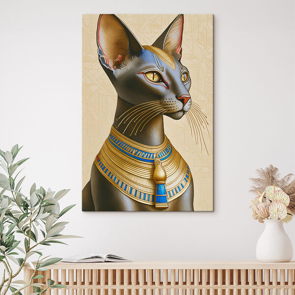 Majestic cat adorned with regal necklace Majestic cat adorned with regal necklace